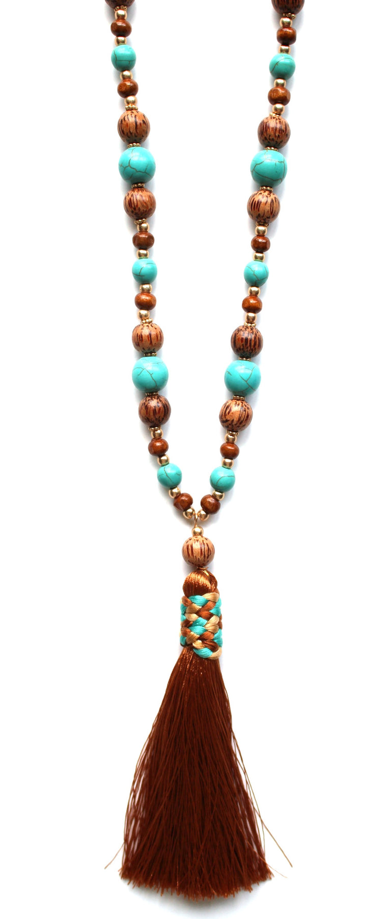 Beaded Boho Tassel Fringe Necklace