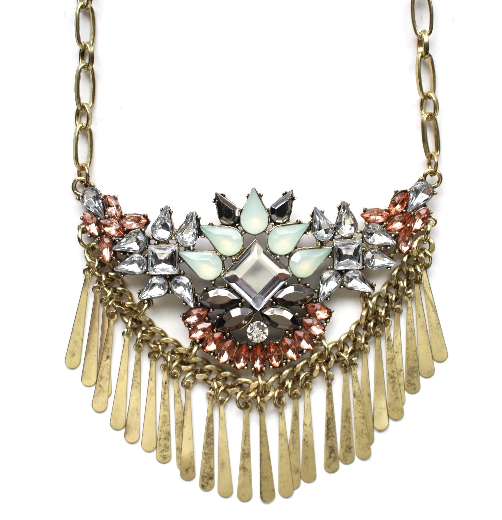 Boho Metal Fringe Stone Bib Necklace – KAY K COUTURE