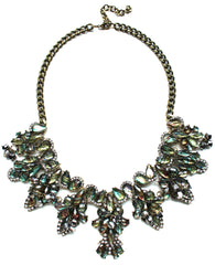 Shimmering Opal Crystals Statement Necklace