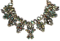 Shimmering Opal Crystals Statement Necklace