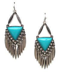Southern Belle Fringe Earrings- Turquoise
