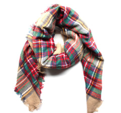 Mad For Plaid Blanket Scarf- Multi