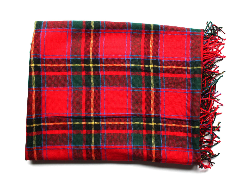 Mad For Plaid Festive Blanket Scarf- Red Multi