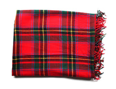 Mad For Plaid Festive Blanket Scarf- Red Multi