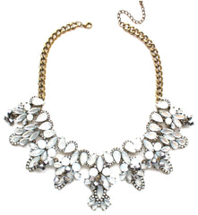 Shimmering Translucent Crystals Statement Necklace