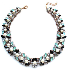 Luxe Stones & Pearls Collar Necklace