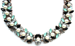 Luxe Stones & Pearls Collar Necklace