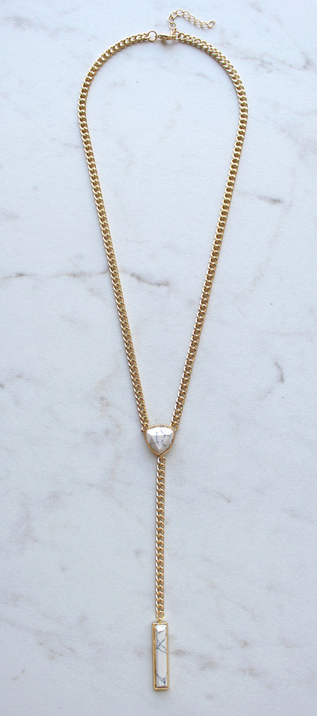 Marble Stone Dainty Necklace