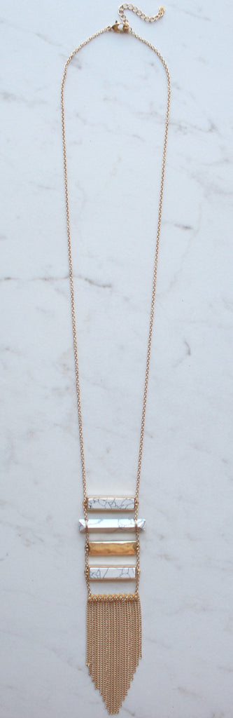 Climb The Marble Ladder Tassel Necklace