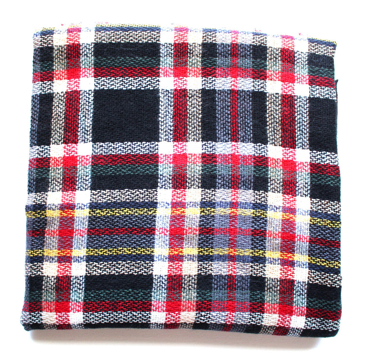 Mad For Plaid Blanket Scarf- Black Multi