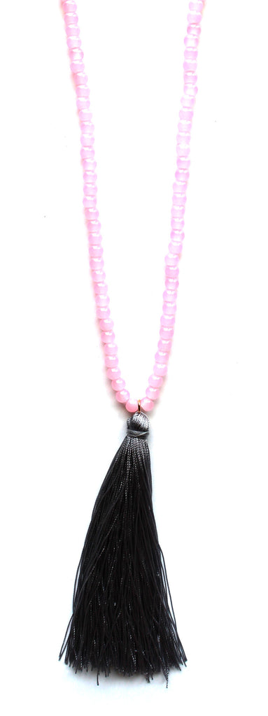 Bubblegum Beads & Tassel Necklace