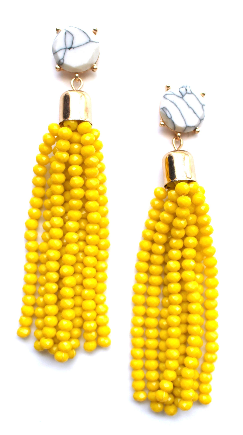 Sweet Treat Tassel Earrings- Yellow