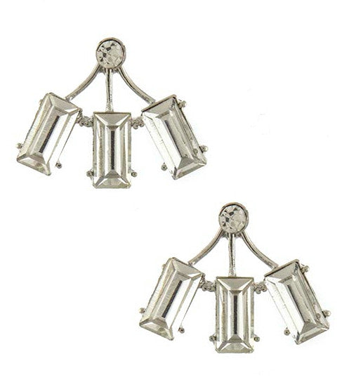 Triple Rectangle Crystal Ear Jackets