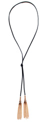 Dreams Wrap Tassel Choker Necklace- Black