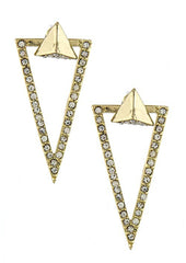 Rhinestone Triangle Ear Jackets-Gold