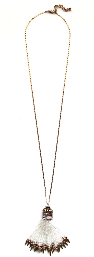 Crissy Beaded Tassel Long Necklace