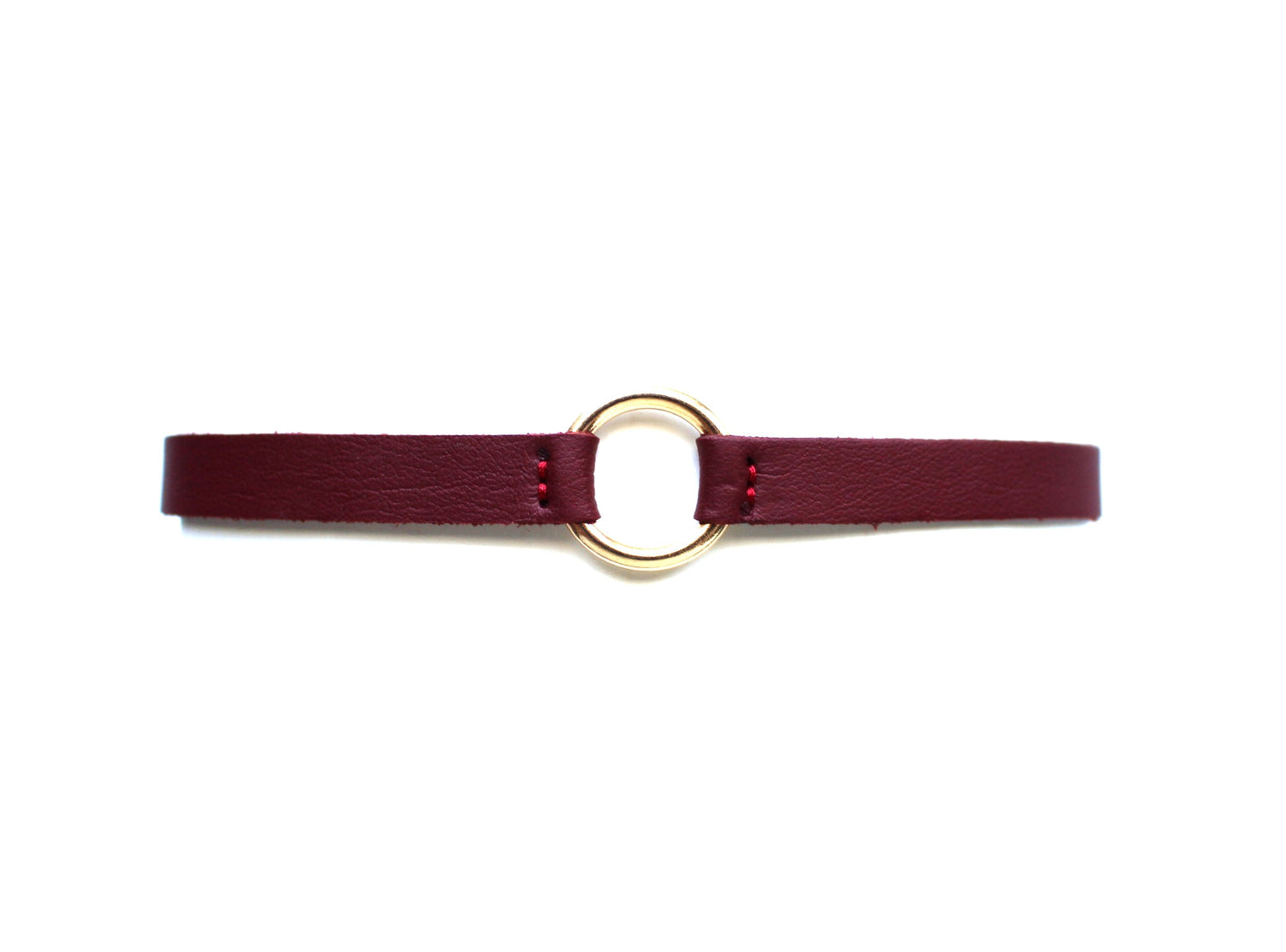 Ring Edge Choker Necklace- Red Wine