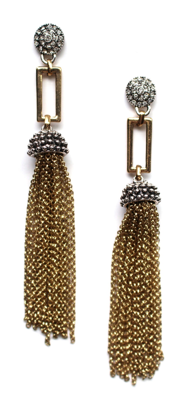 Embellished Chains & Fringe Earrings