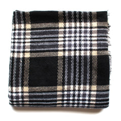 Mad For Plaid Blanket Scarf- Black Taupe