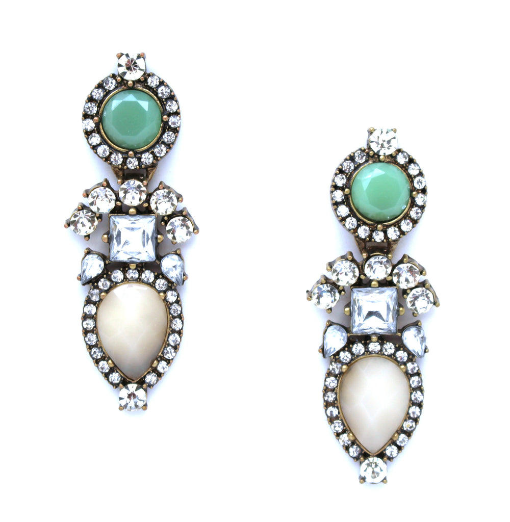 Luxe Color Stone Sparkle Earrings
