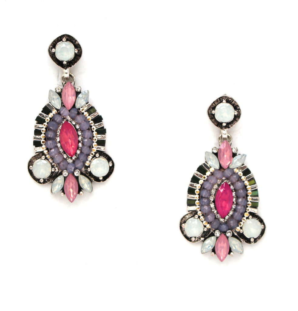 Pink Burst Stone Earrings