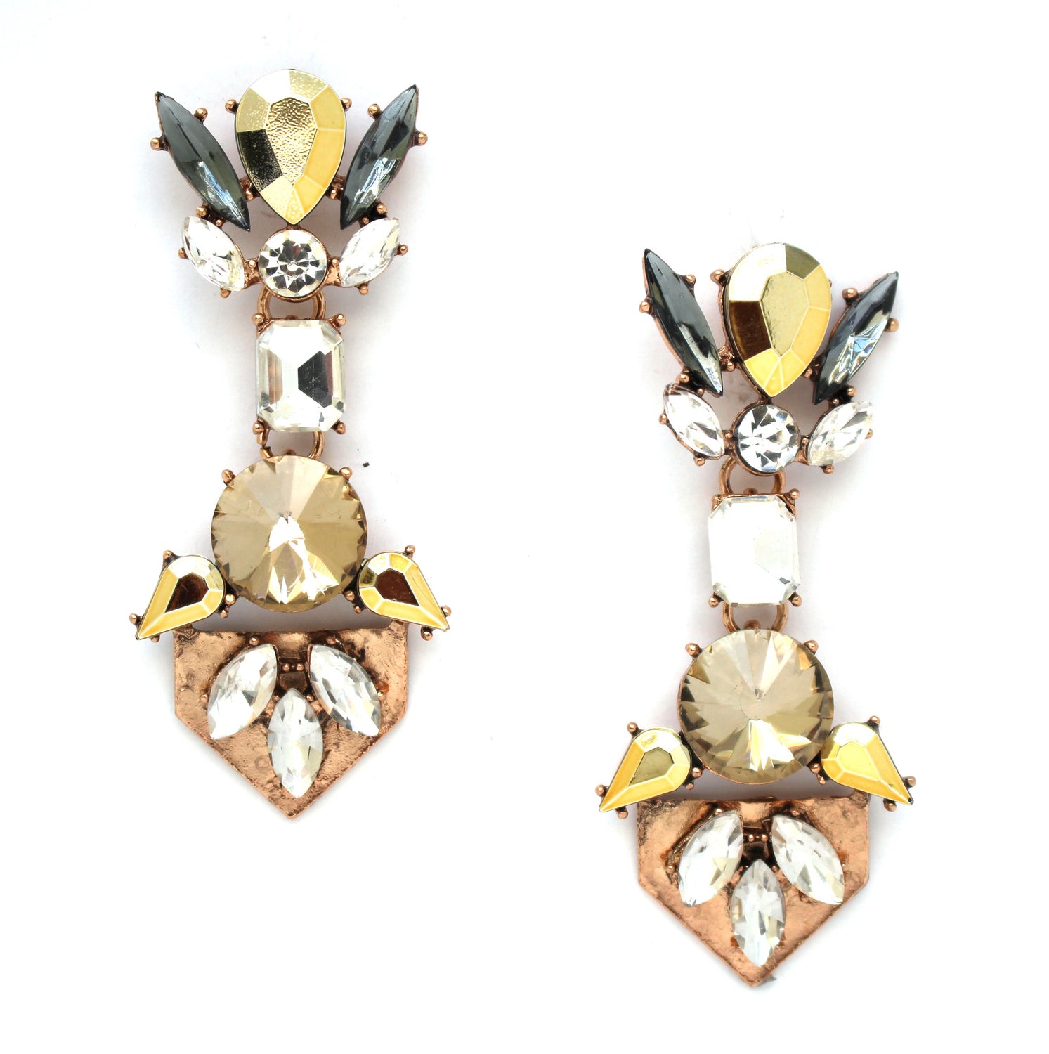 Luxe Golden Crystal Earrings – KAY K COUTURE