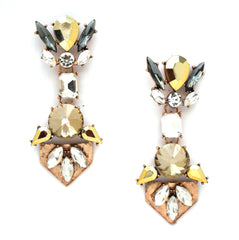 Luxe Golden Crystal Earrings