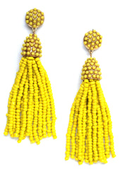Victoria Joy Tassel Earrings- Yellow