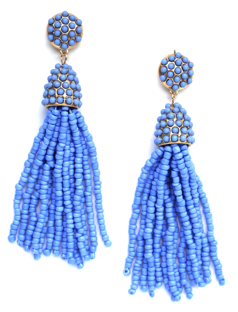 Victoria Joy Tassel Earrings- Lavender Blue