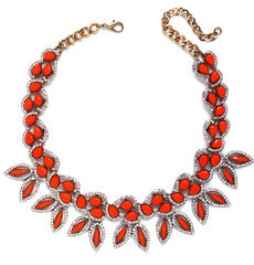 Iconic Petals Statement Necklace- Orange