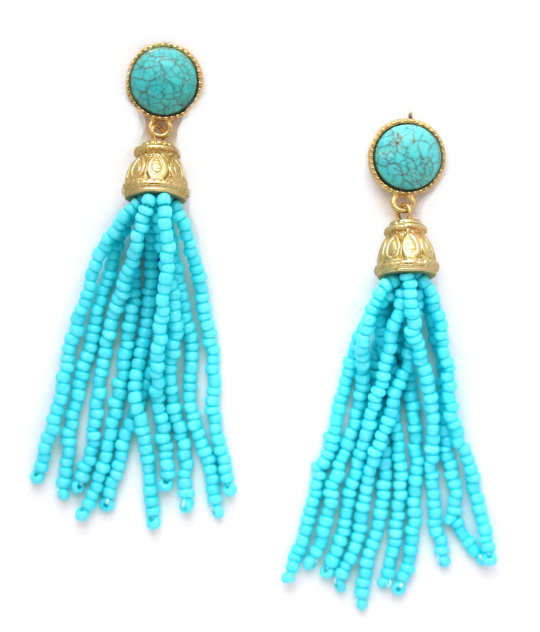 Pacific Blues Tassel Earrings