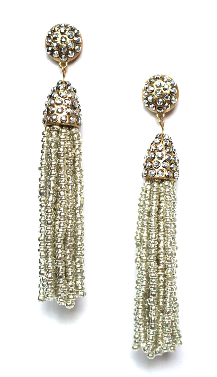 Victoria Joy Tassel Earrings- Silver