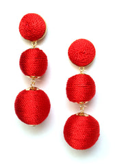 Shimmer Lee Drop Earrings- Red
