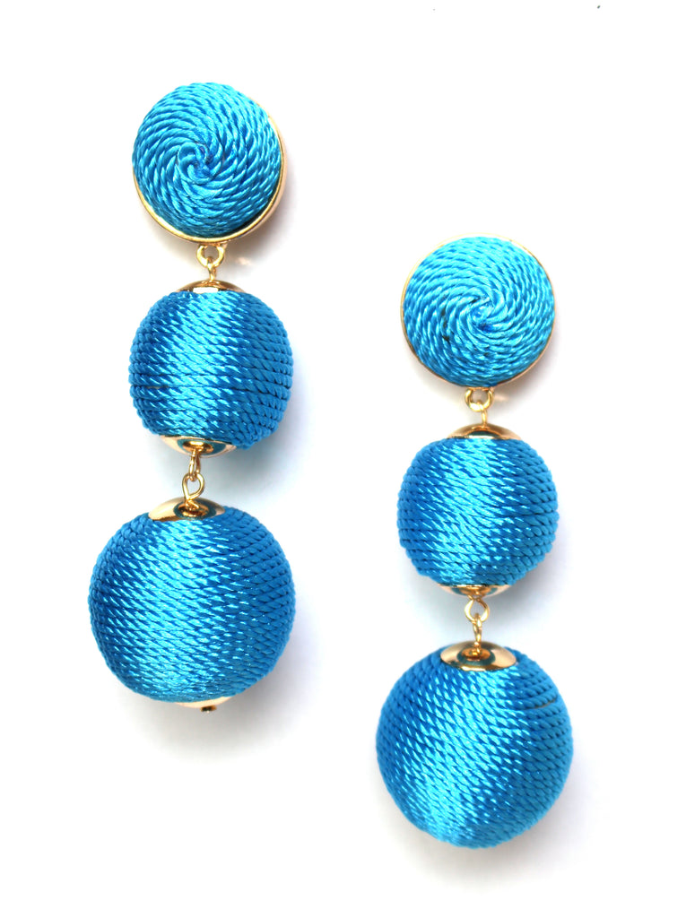 Shimmer Lee Drop Earrings- Turquoise