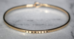 'Fearless' Dainty Bangle Bracelet-Gold