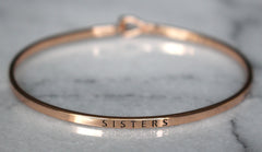 'Sisters' Dainty Bangle Bracelet-Rose Gold