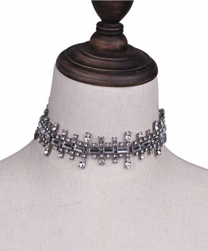 Crystal Brick Choker Necklace