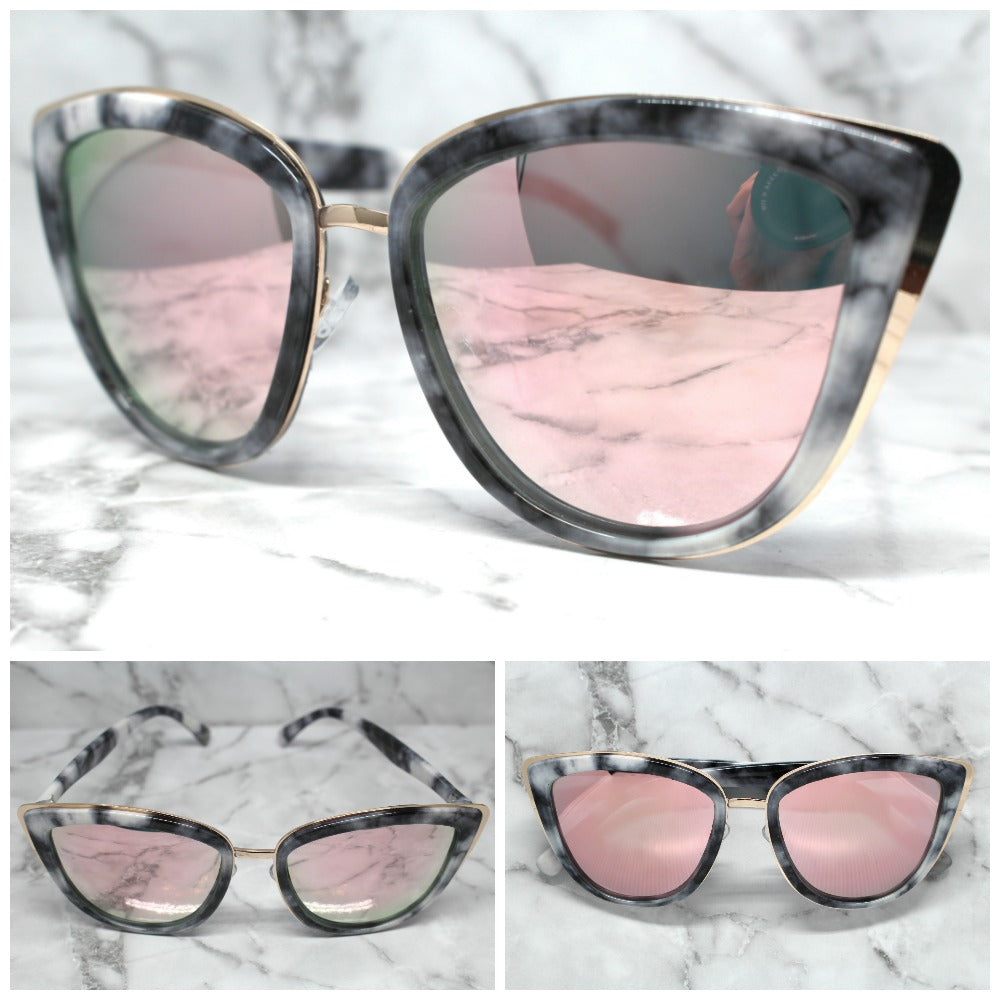 Marble Cat Eye Sunglasses- Rose Revo – KAY K COUTURE