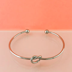 Infinity Knot Cuff Bracelet- Silver