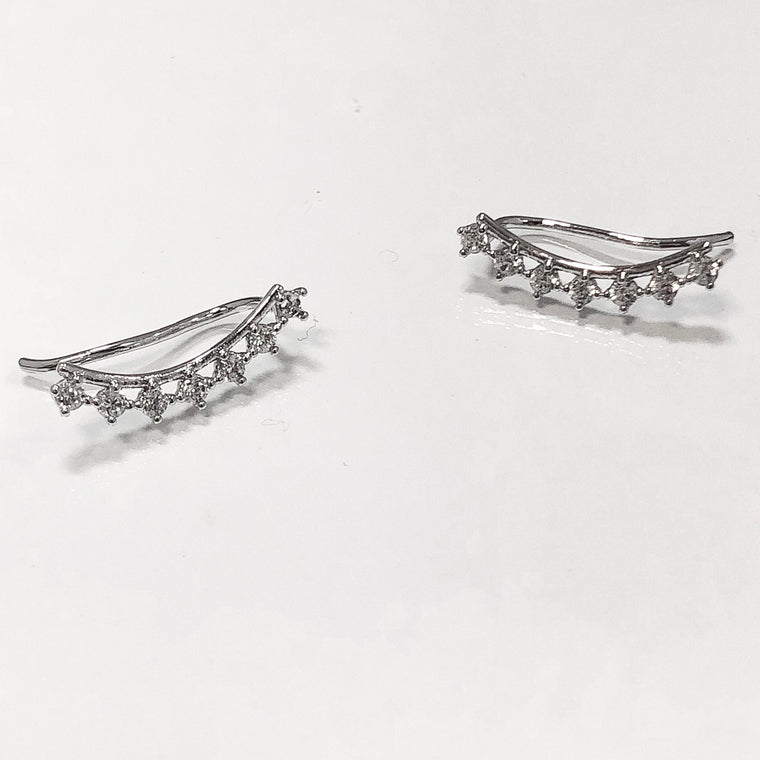 Katie Ear Crawler Earrings- Silver
