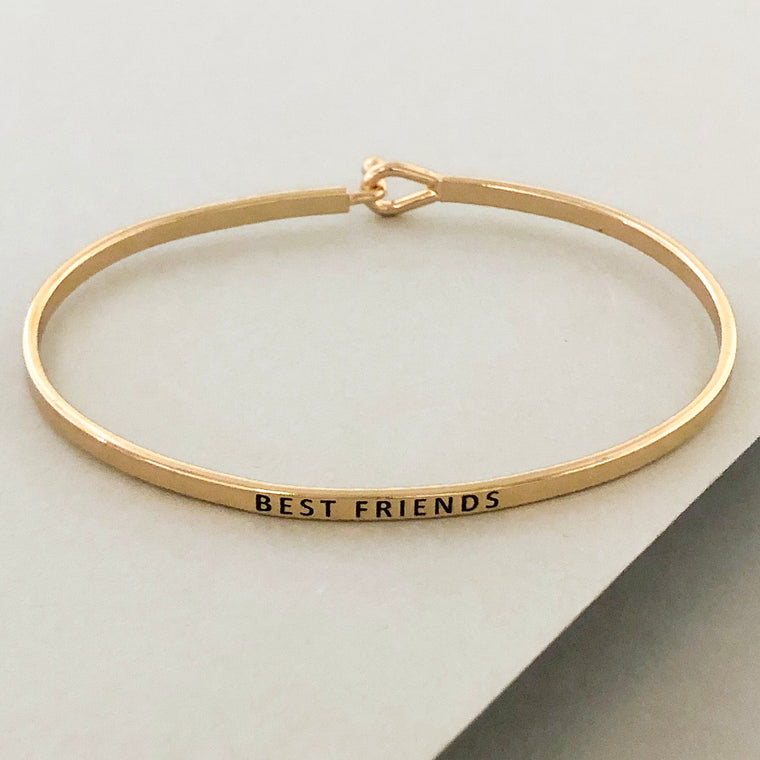 'Best Friends' Dainty Bangle Bracelet-Gold