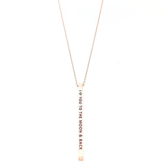 I LOVE YOU TO THE MOON & BACK Engraved Bar Necklace- 3 COLOR OPTIONS