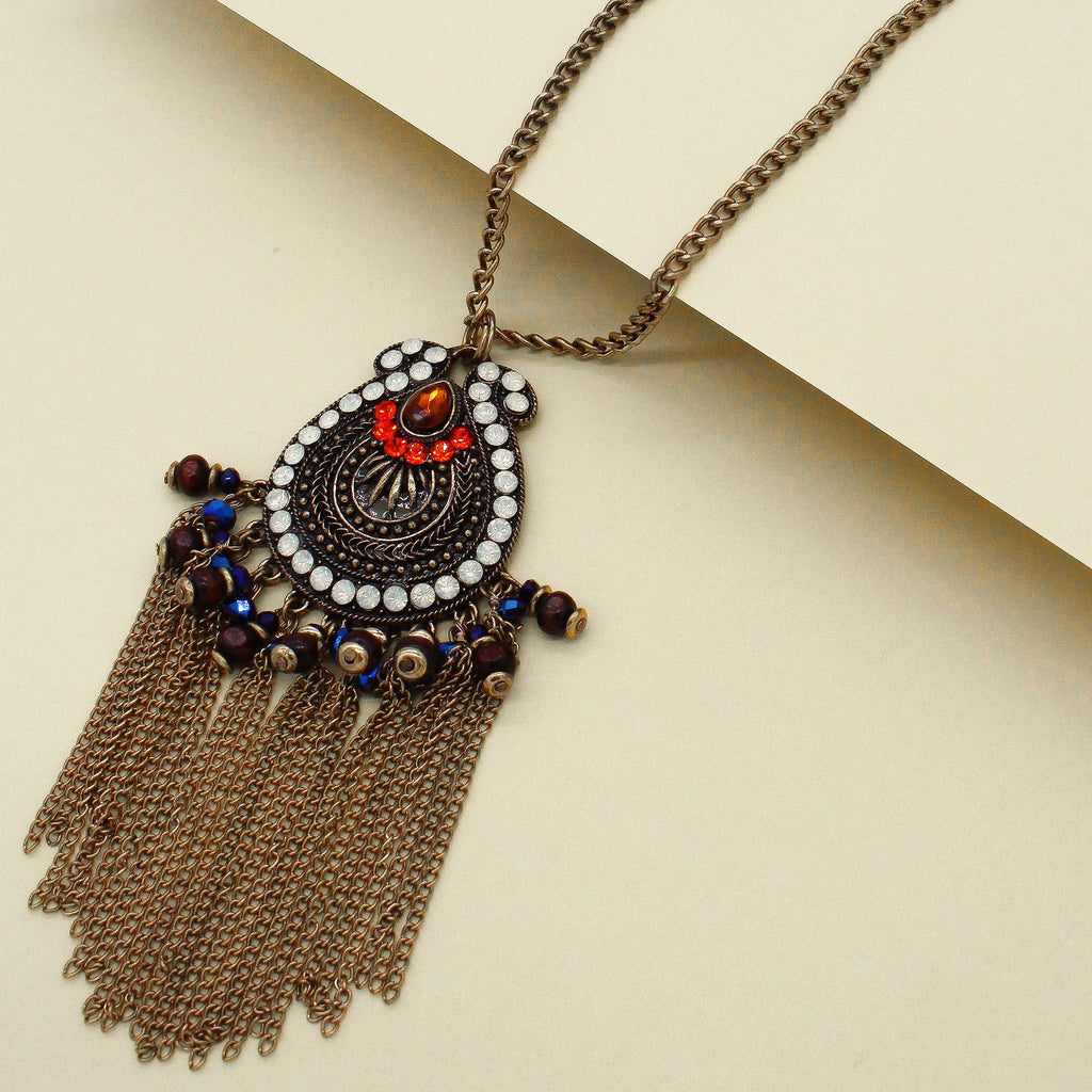 Zienna Embellished Tassel Necklace