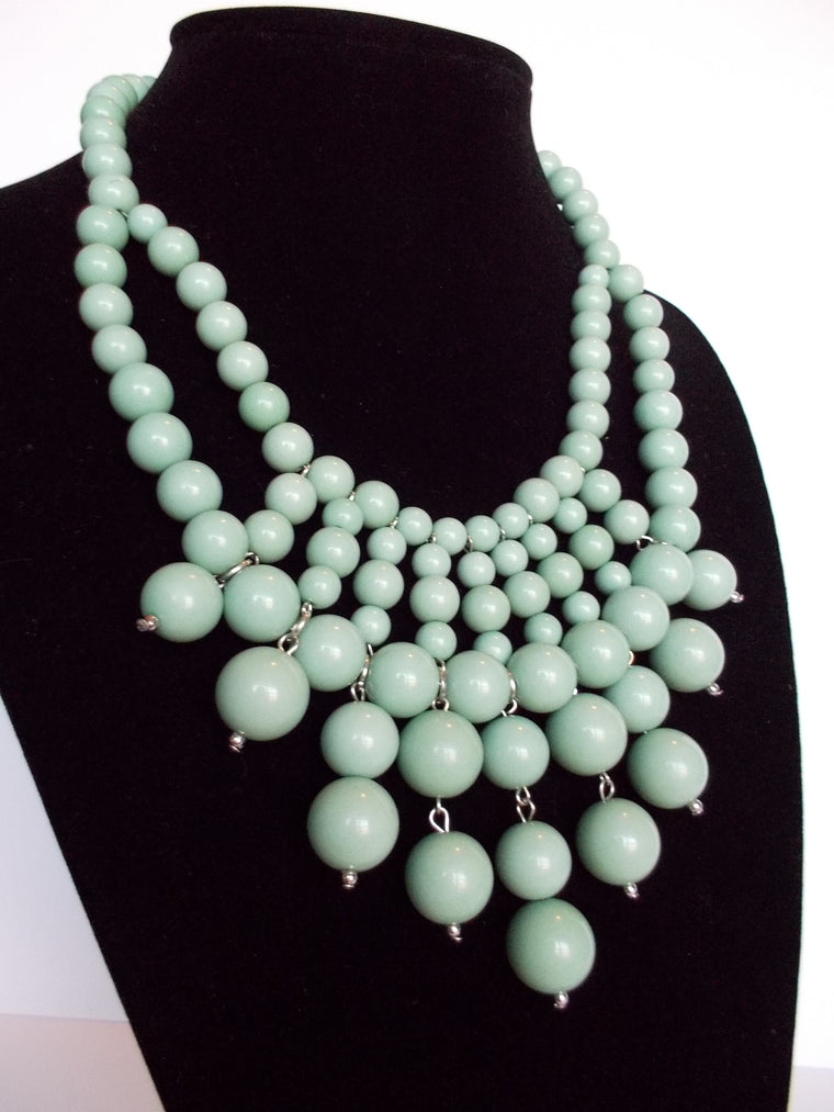 Bauble Bib Mini Necklace- Mint