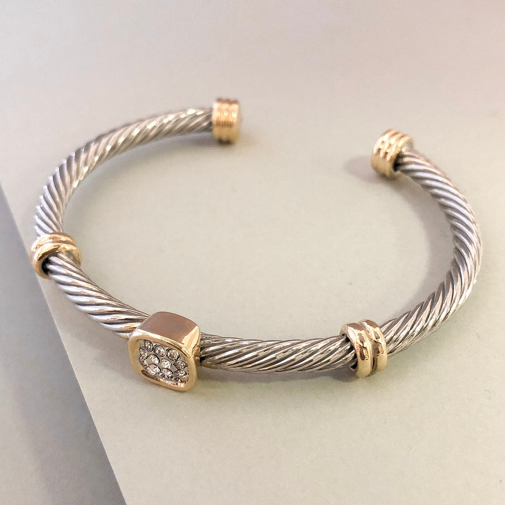 Stack It Up Bracelet Cuff- Pavé