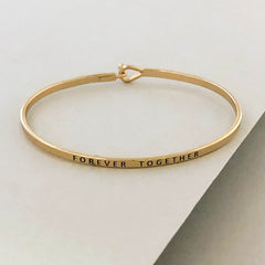 'Forever Together' Dainty Bangle  Bracelet-Gold