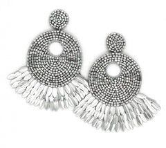 Marissa Shell Spike Earrings- Silver