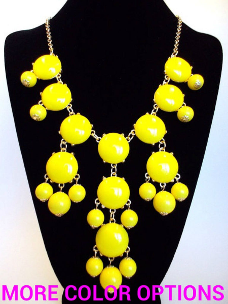 Bubble Statement Necklace- Yellow