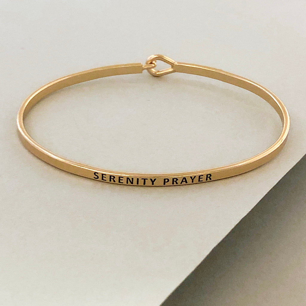 'Serenity Prayer' Dainty Bangle Bracelet-Gold