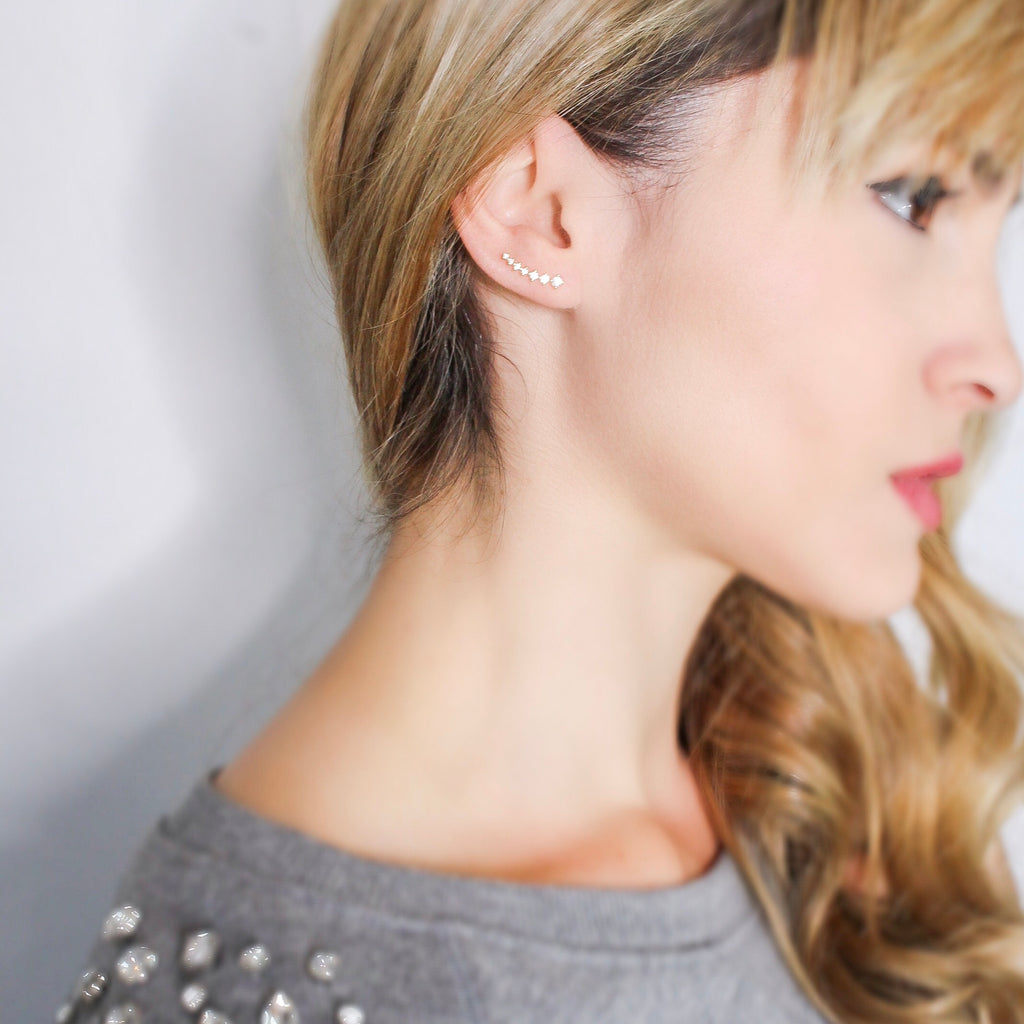 Janet Ear Crawler Earrings- Silver